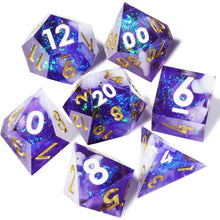 Load image into Gallery viewer, Dice Set, 7Pcs/Set Colored Sharp Edge Resin Polyhedral
