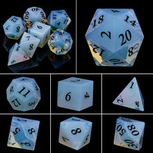 Load image into Gallery viewer, Dice Set, 7Pcs/Set Sharp Edge Polyhedral Crystal &amp; Gemstone DnD Dice
