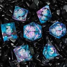 Load image into Gallery viewer, Dice Set, 7Pcs/Set Liquid Core Resin Quicksand Polyhedral Dice for DnD
