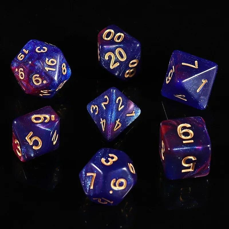 Dice Set, 7Pcs/Set Sparkle Polyhedral Dice for DnD