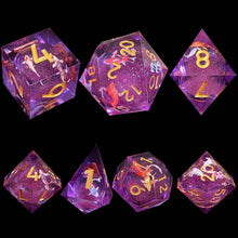 Load image into Gallery viewer, Dice Set, 7Pcs/Set Liquid Core Resin Quicksand Polyhedral Dice for DnD
