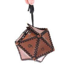 Load image into Gallery viewer, Dice Bag, Leather D20 Polygonal Pouch
