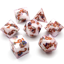 Cargar imagen en el visor de la galería, Dice Set, 7Pcs/Set Resin Sharp Edge Liquid Core Moving Eye Dice
