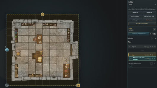 Atlas Forge: reroll room props in a Blueprint. Recorded actions at original speed.