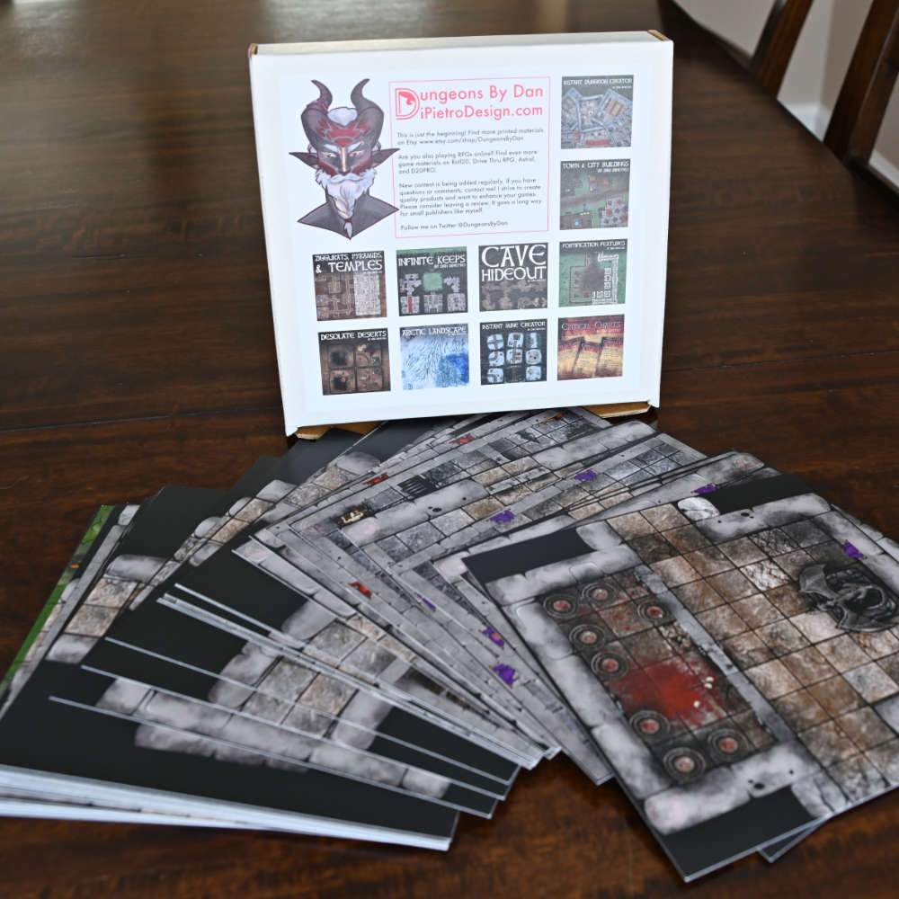10 Pack Dungeon And Terrain Tiles Bundle - Dungeons By Dan, Modular terrain and dungeon tiles for tabletop games using battle maps.