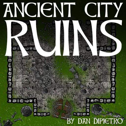 Ancient City Ruins - Dungeons By Dan, Modular terrain and dungeon tiles for tabletop games using battle maps.