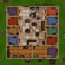 Load image into Gallery viewer, Building Complex - Dungeons By Dan, Modular terrain and dungeon tiles for tabletop games using battle maps.
