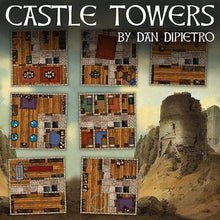 Load image into Gallery viewer, Castle Towers - Dungeons By Dan, Modular terrain and dungeon tiles for tabletop games using battle maps.
