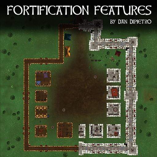 Fortification Features - Dungeons By Dan, Modular terrain and dungeon tiles for tabletop games using battle maps.