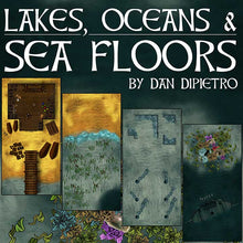 Load image into Gallery viewer, Lakes, Oceans, &amp; Sea Floors - Dungeons By Dan, Modular terrain and dungeon tiles for tabletop games using battle maps.
