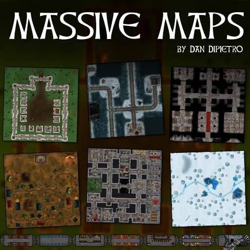 Massive Maps 1 - Dungeons By Dan, Modular terrain and dungeon tiles for tabletop games using battle maps.