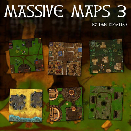 Massive Maps 3 - Dungeons By Dan, Modular terrain and dungeon tiles for tabletop games using battle maps.