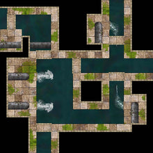 Load image into Gallery viewer, Sewers &amp; Aqueducts - Dungeons By Dan, Modular terrain and dungeon tiles for tabletop games using battle maps.
