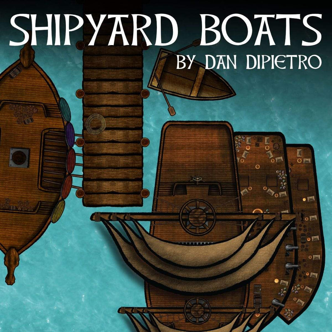 Shipyard Boats - Dungeons By Dan, Modular terrain and dungeon tiles for tabletop games using battle maps.