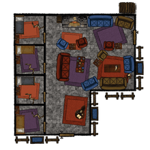 Load image into Gallery viewer, Town And City Buildings - Dungeons By Dan, Modular terrain and dungeon tiles for tabletop games using battle maps.
